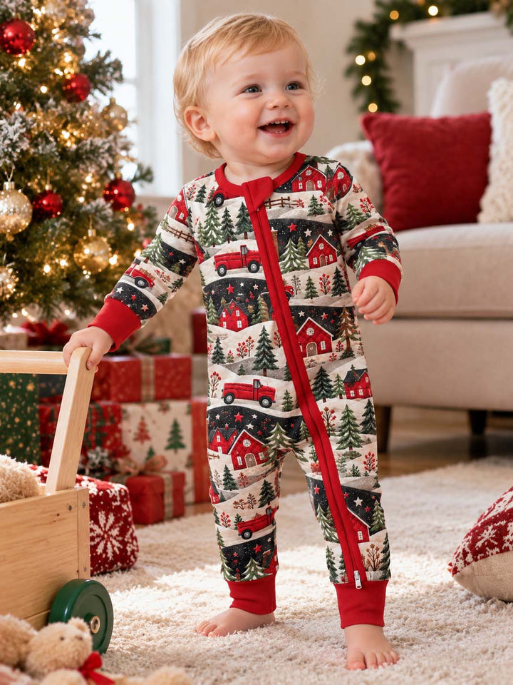 Red Truck Winter Village Bamboo Convertible Zippy