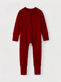 Maroon Bamboo Convertible Zippered Romper