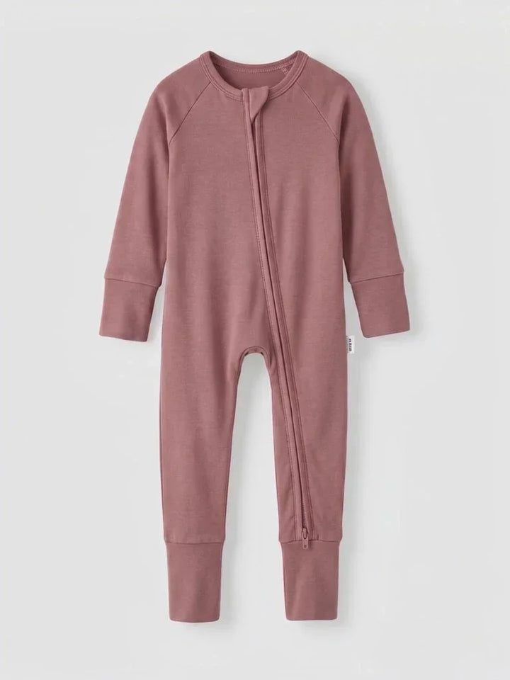 Rosy Brown Bamboo Convertible Zippered Romper