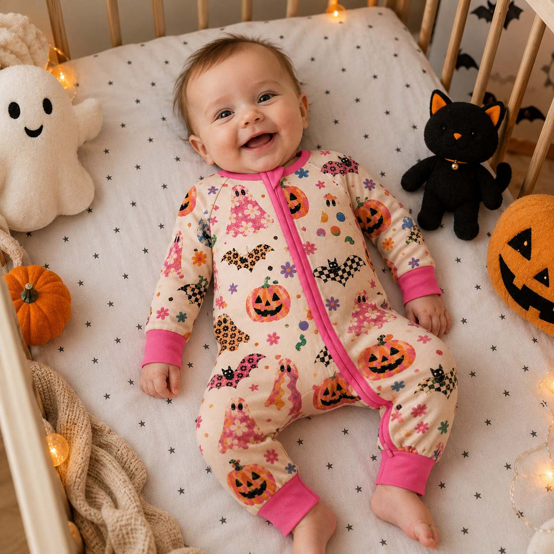 Retro Floral Halloween Bamboo Convertible Zippy