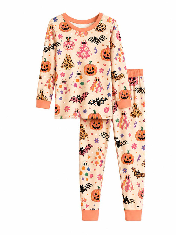 Retro Floral Halloween Bamboo Men's Pajama Set
