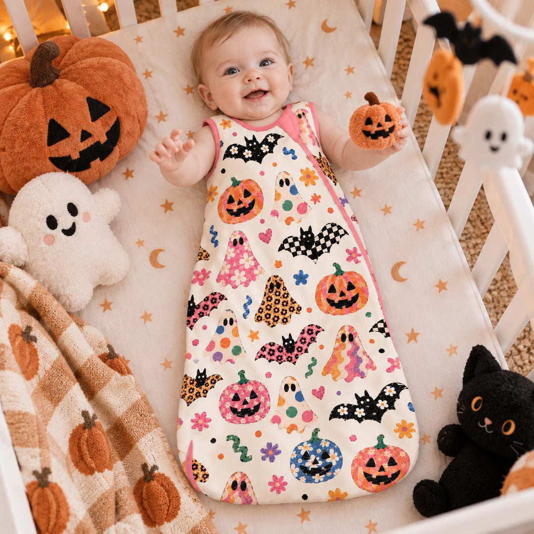 Retro Floral Halloween Bamboo Sleep Bag