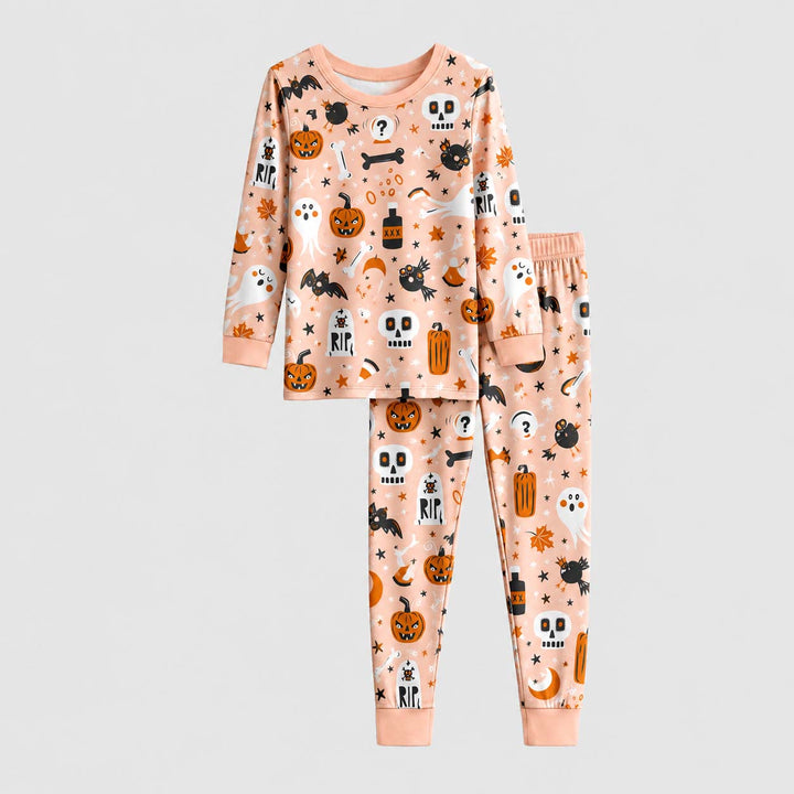 Retro Halloween Spirits Bamboo Two Piece Long Sleeve Pajama Set