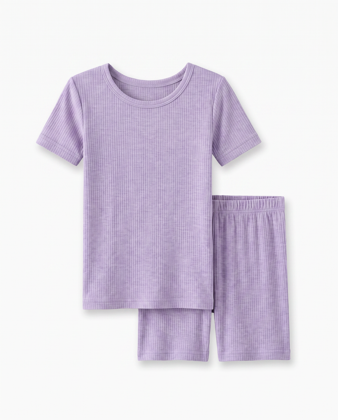 Ribbed Bamboo Two Piece Short Sleeve Short Pajama Set