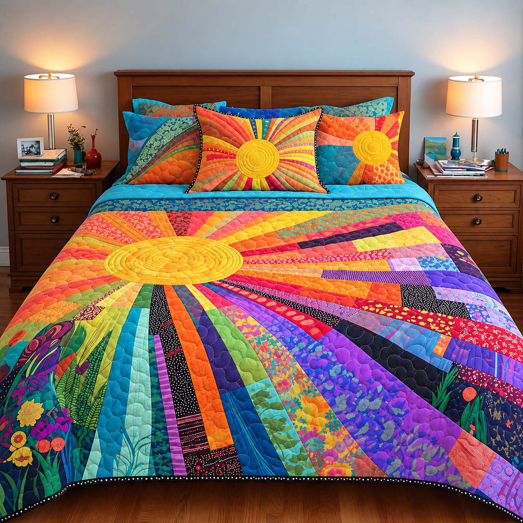 Rising Sun Bamboo Quilt Bedding Set