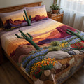 Rustic Cactus Bamboo Quilt Bedding Set