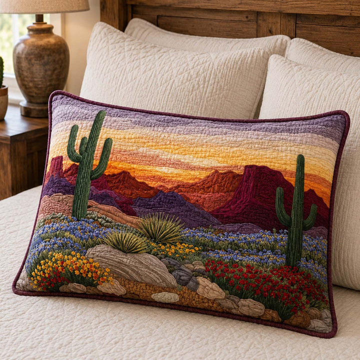 Rustic Cactus Bamboo Quilt Pillow Case