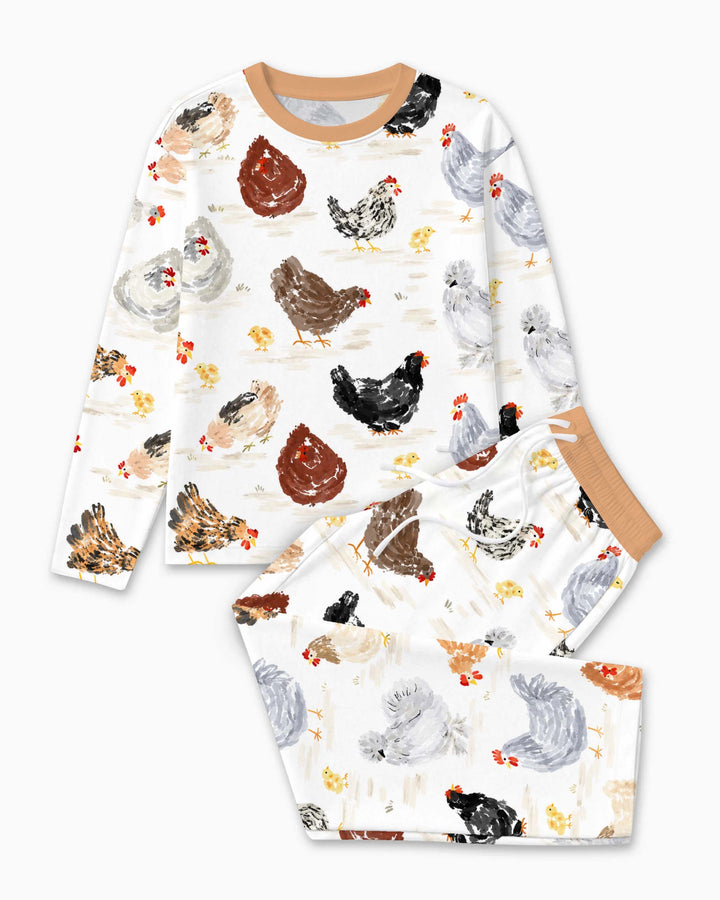 Rustic Chicken Farm Bamboo Men's Pajama Set