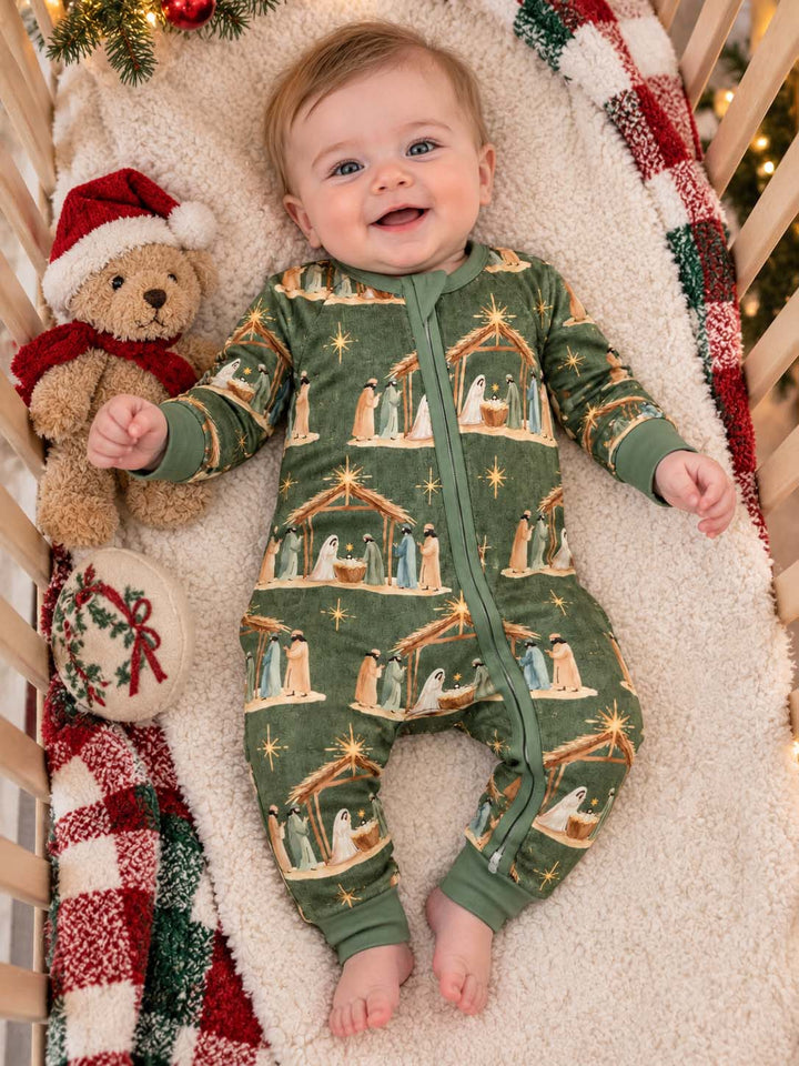 Rustic Christmas Nativity Bamboo Convertible Zippy