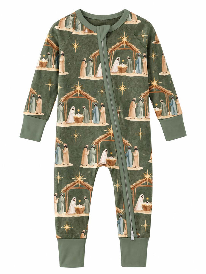 Rustic Christmas Nativity Bamboo Convertible Zippy