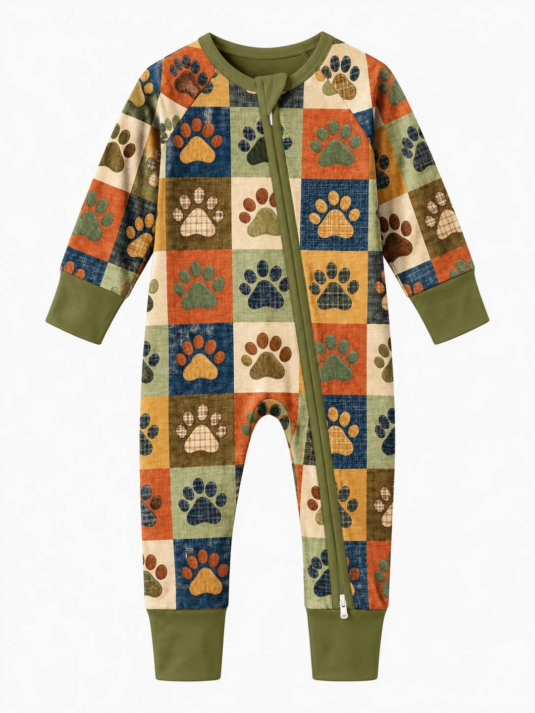 Rustic Fall Paw Patchwork Bamboo Convertible Zippy