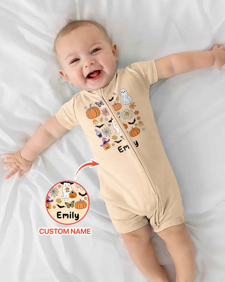 Personalized Retro Halloween Bamboo Shorty Zippy