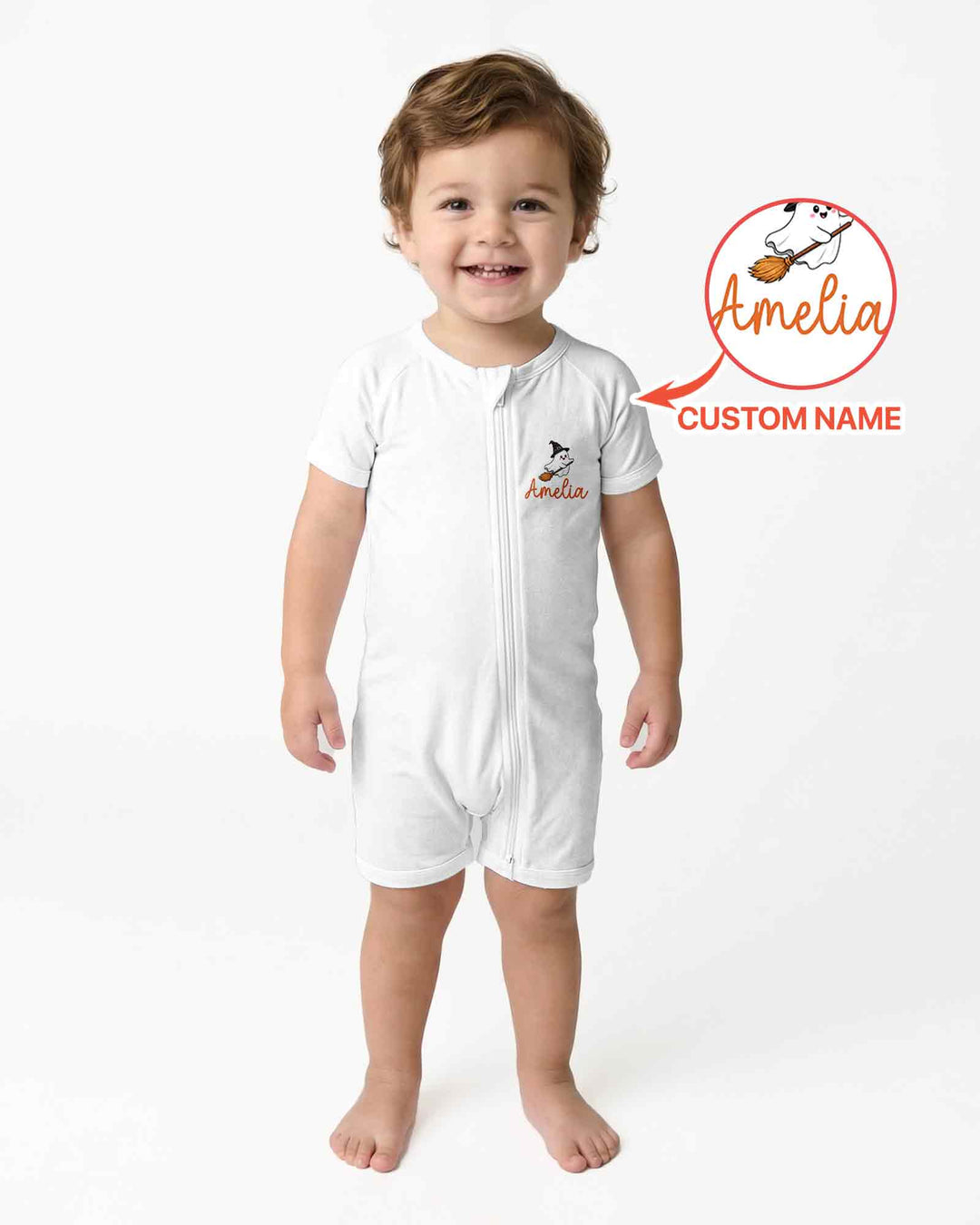 Personalized My 1st Halloween Bamboo Shorty Zippy