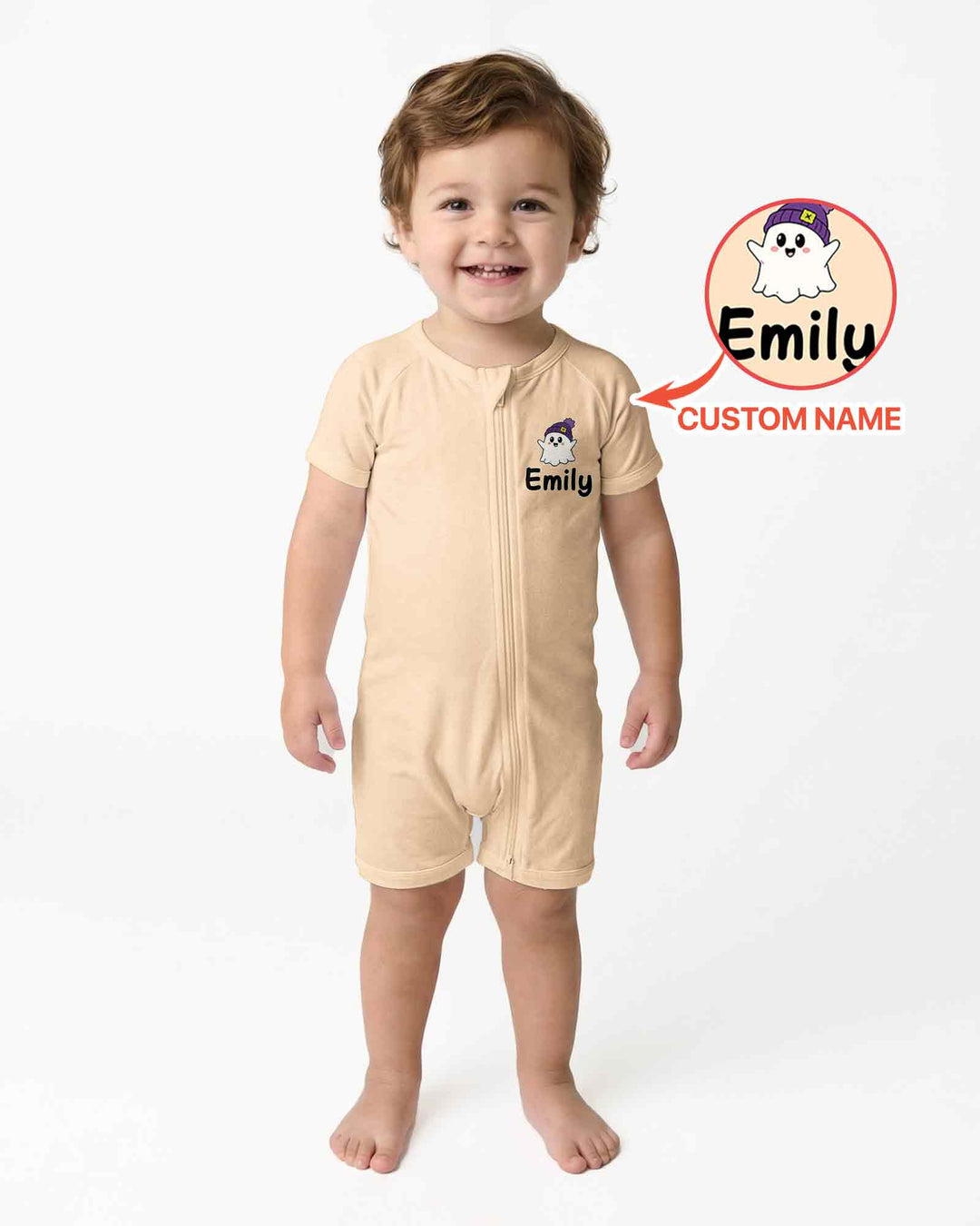 Personalized Boo Crew Halloween Ghost Group Spooky Bamboo Shorty Zippy