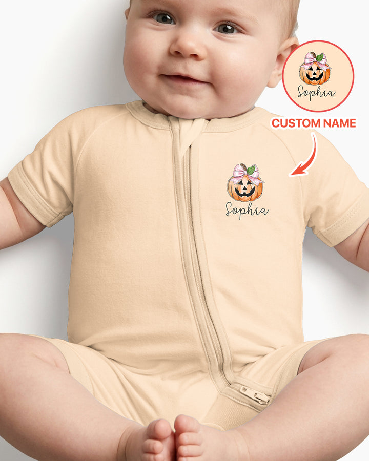 Personalized Name Baby Boo Outfits First Halloween Bamboo Shorty Zippy