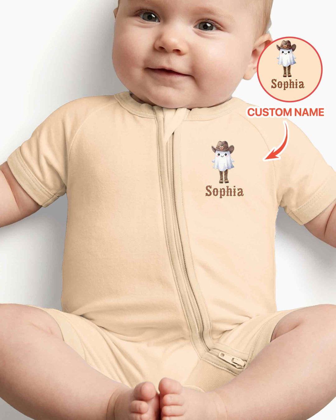 Personalized Scootin Boo Western Halloween Cowboy Bamboo Shorty Zippy