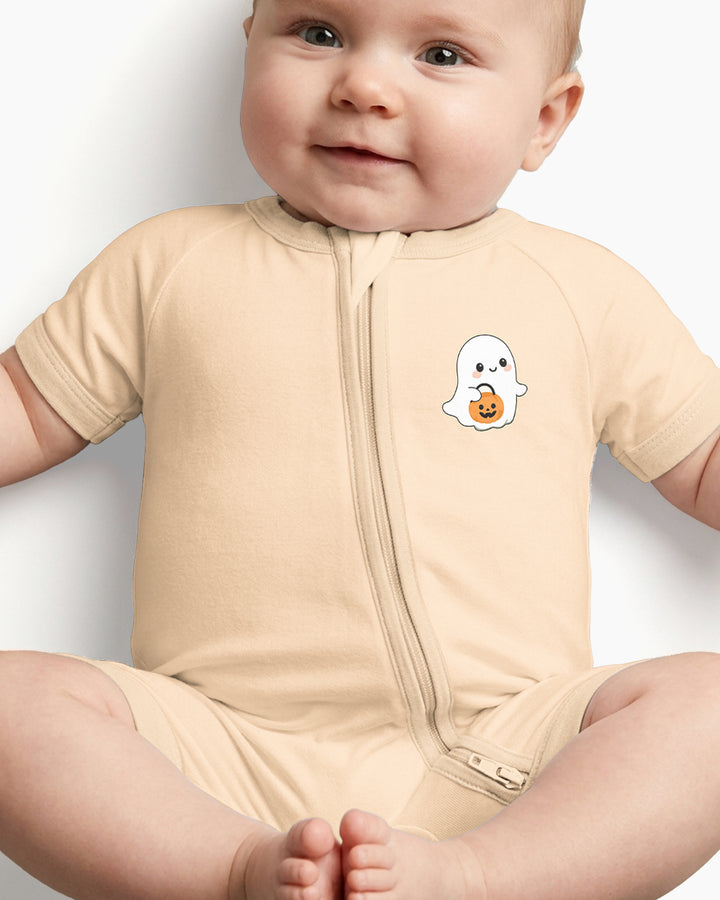 Custom Monogram Ghost Pumpkin Bamboo Shorty Zippy