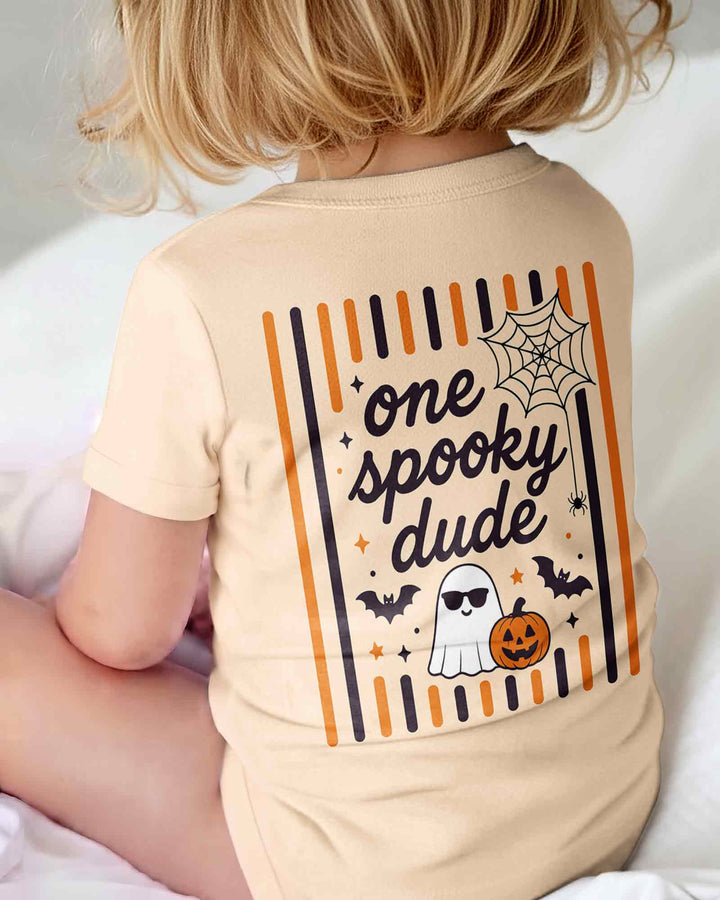 Personalized One Spooky Dude Halloween Ghost Pumpkin Bamboo Bodysuit