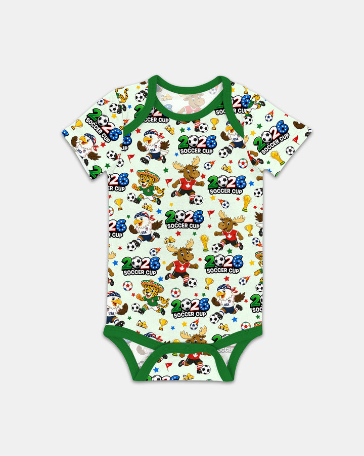 Soccer Cup Cute Mascots Bamboo Bodysuit