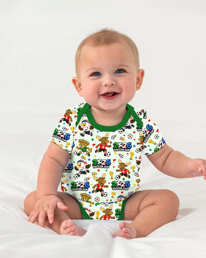 Soccer Cup Cute Mascots Bamboo Bodysuit