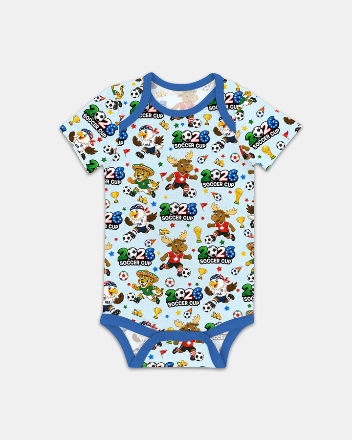 Soccer Cup Cute Mascots Bamboo Bodysuit