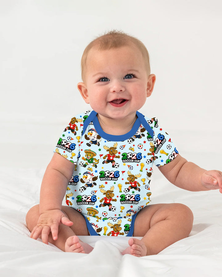 Soccer Cup Cute Mascots Bamboo Bodysuit