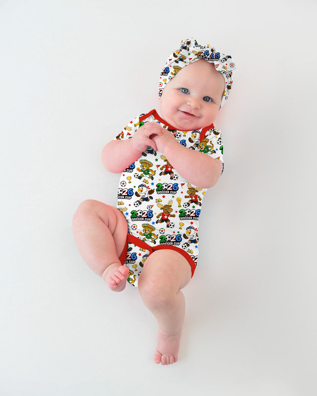 Soccer Cup Cute Mascots Bamboo Bodysuit