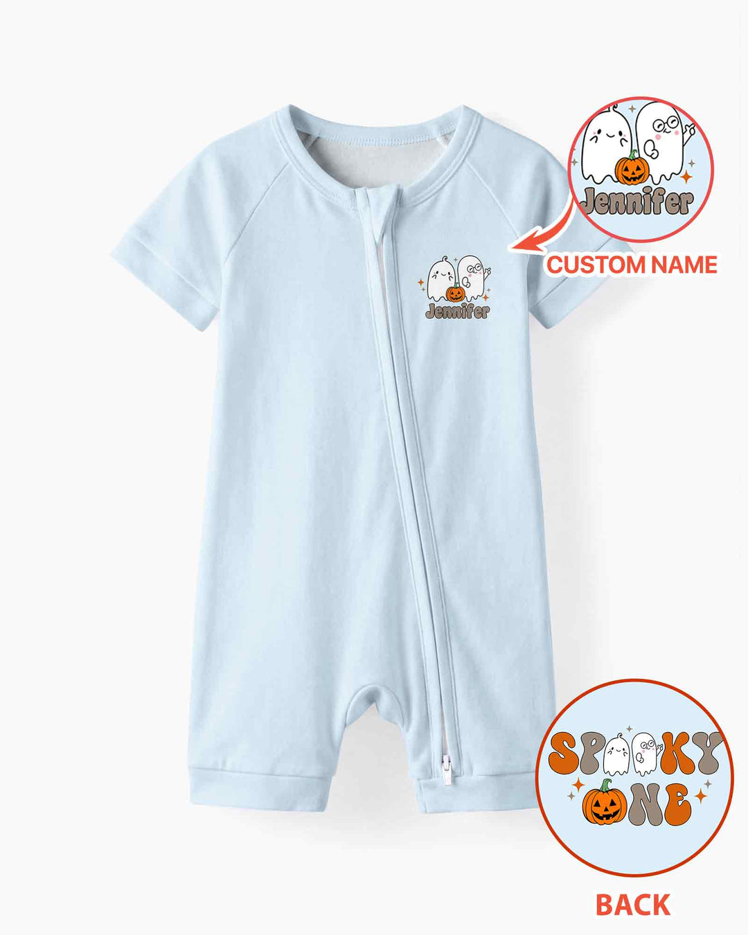 Personalized Spooky One Birthday 1st Birthday Halloween Bamboo Shorty Zippy
