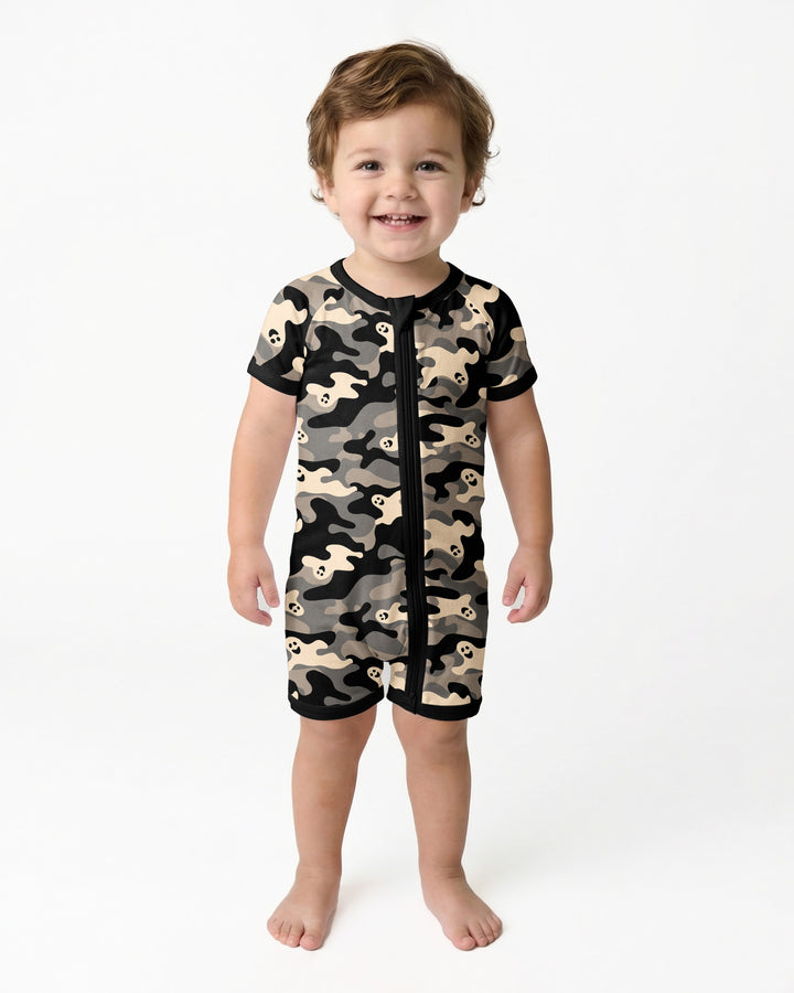 Camo Halloween Ghost Bamboo Shorty Zippy