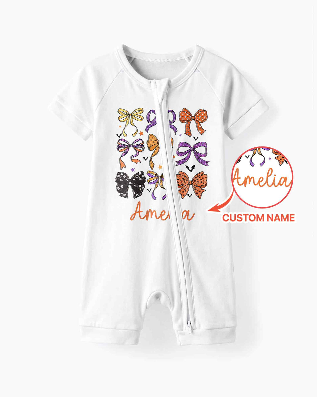 Personalized Halloween Ribbon Bamboo Shorty Zippy