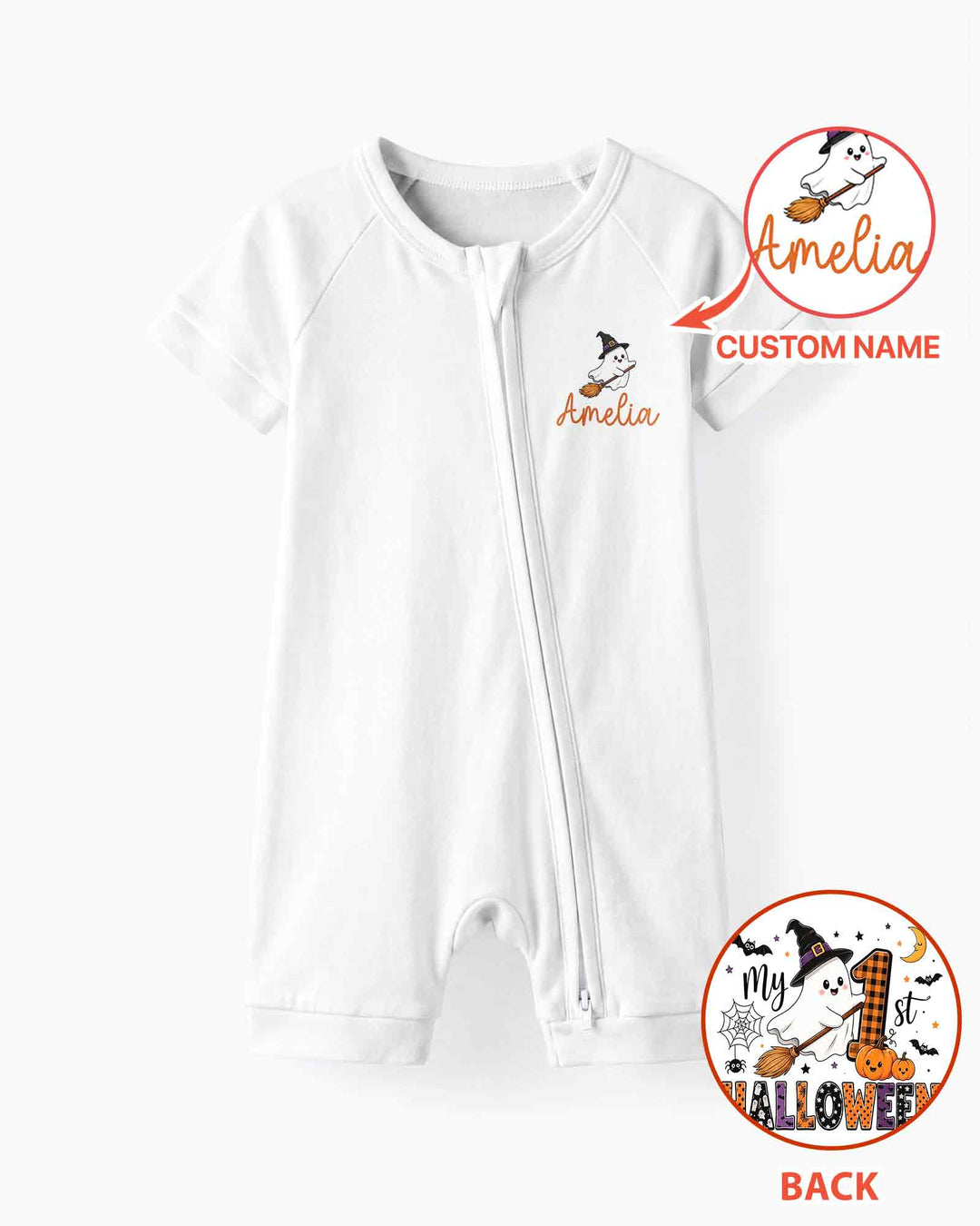 Personalized My 1st Halloween Bamboo Shorty Zippy