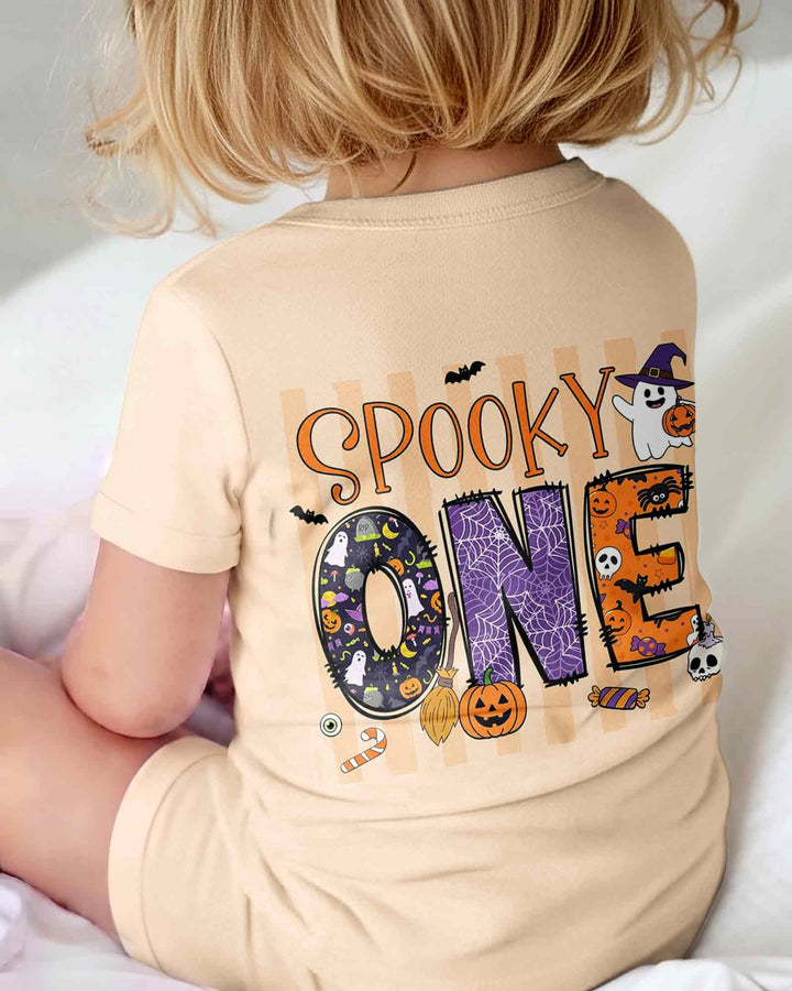 Personalized Spooky One Halloween First Birthday Bamboo Shorty Zippy