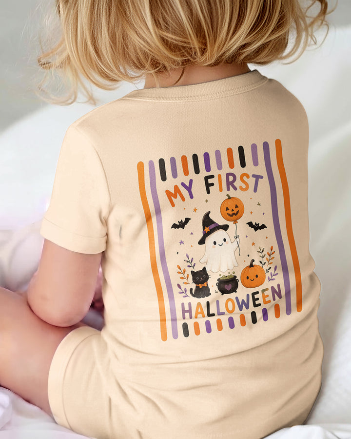Personalized Name 1st Halloween Ghost Bamboo Shorty Zippy