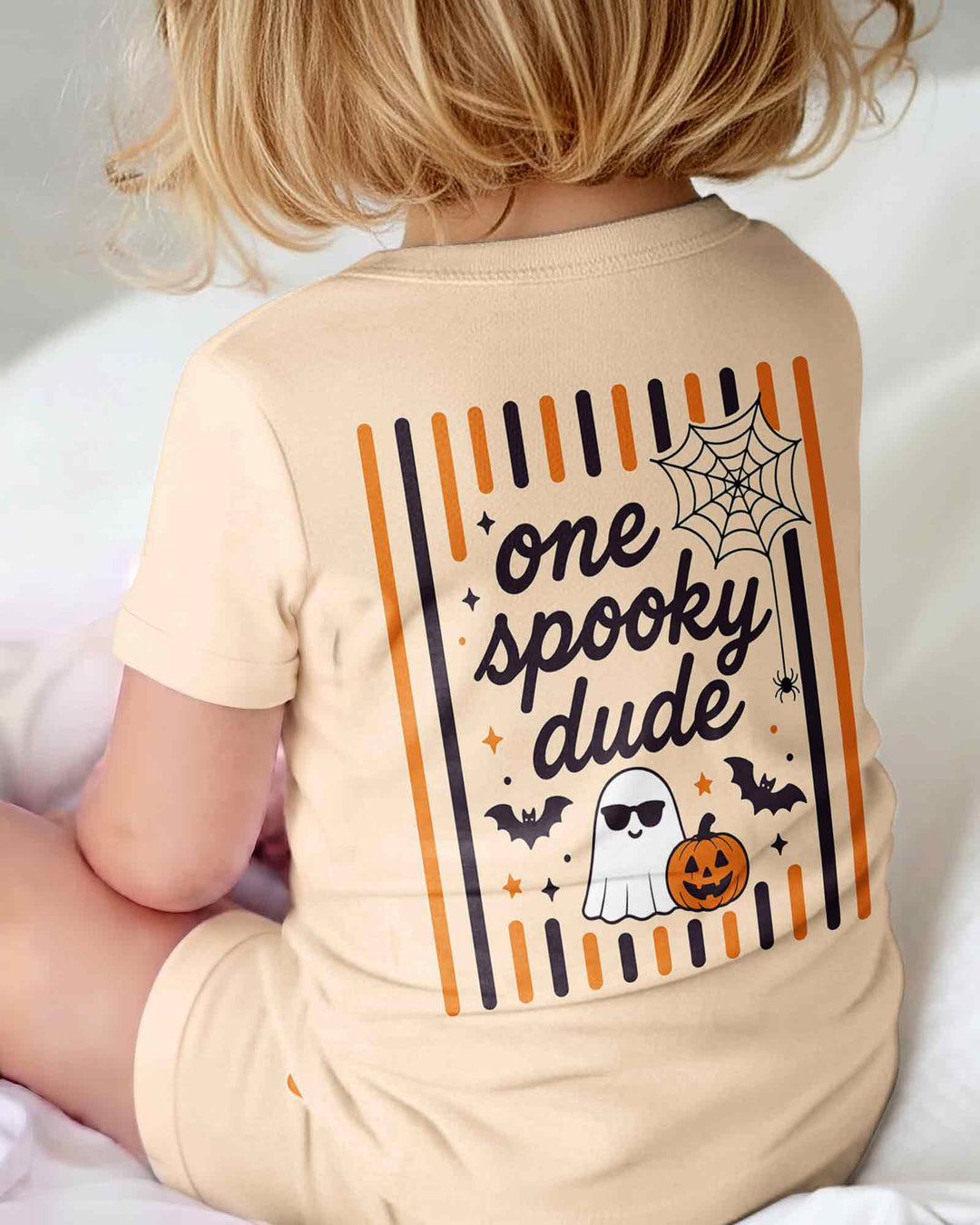 Personalized One Spooky Dude Halloween Ghost Pumpkin Bamboo Shorty Zippy