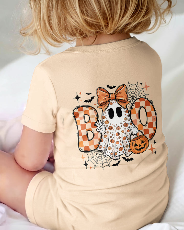 Personalized Baby Girl Halloween Ghost Bamboo Shorty Zippy
