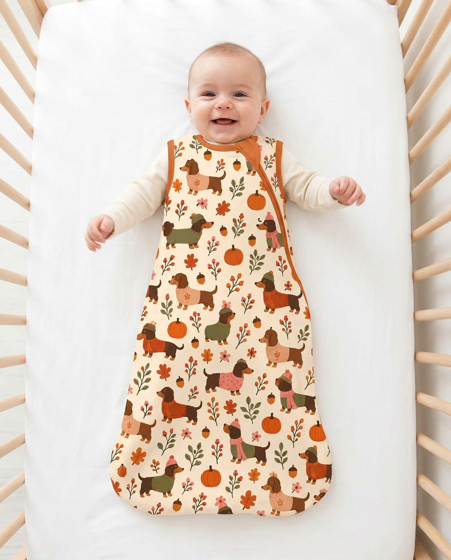 Pumpkin Patch Dachshund Bamboo Sleep Bag