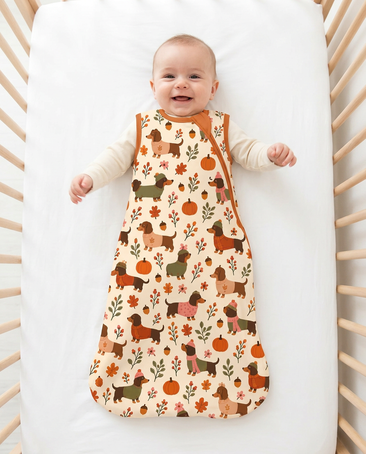 Pumpkin Patch Dachshund Bamboo Sleep Bag