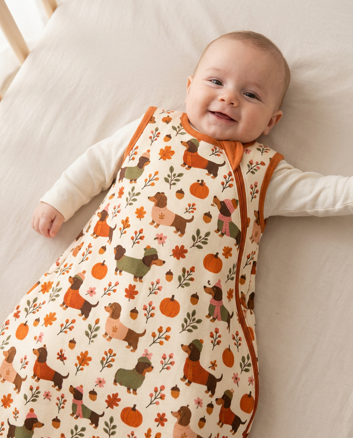 Pumpkin Patch Dachshund Bamboo Sleep Bag