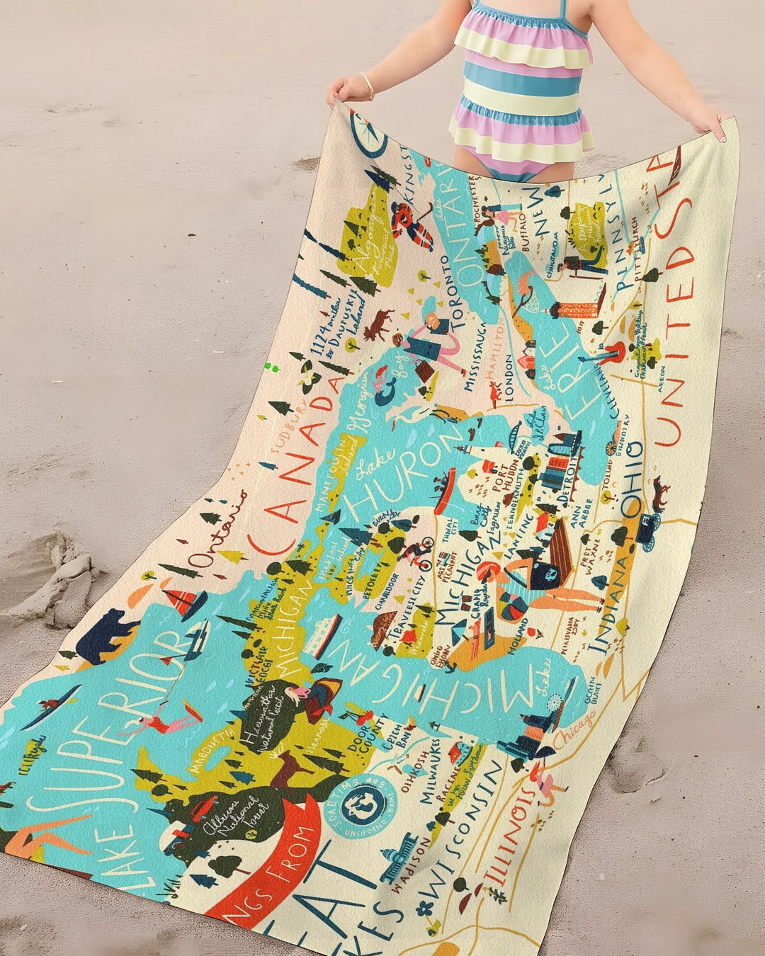 Great Lakes Bamboo Beach Towel