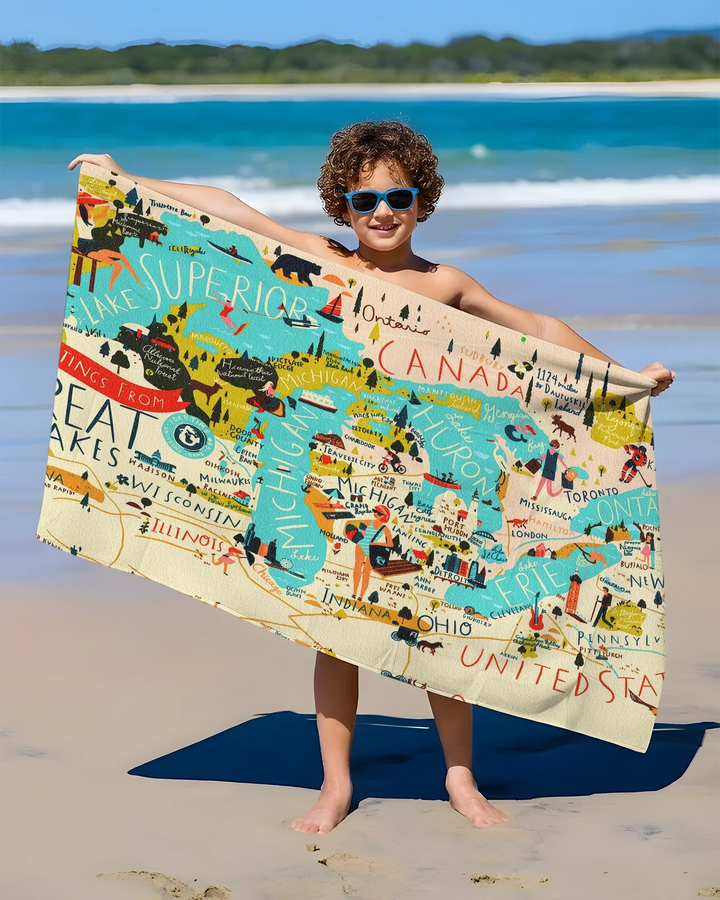 Great Lakes Bamboo Beach Towel