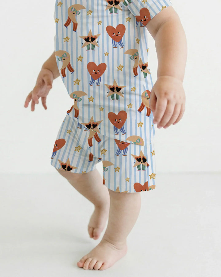 Dance More Dances Bamboo Two Piece Short Sleeve Shorts Pajama Set