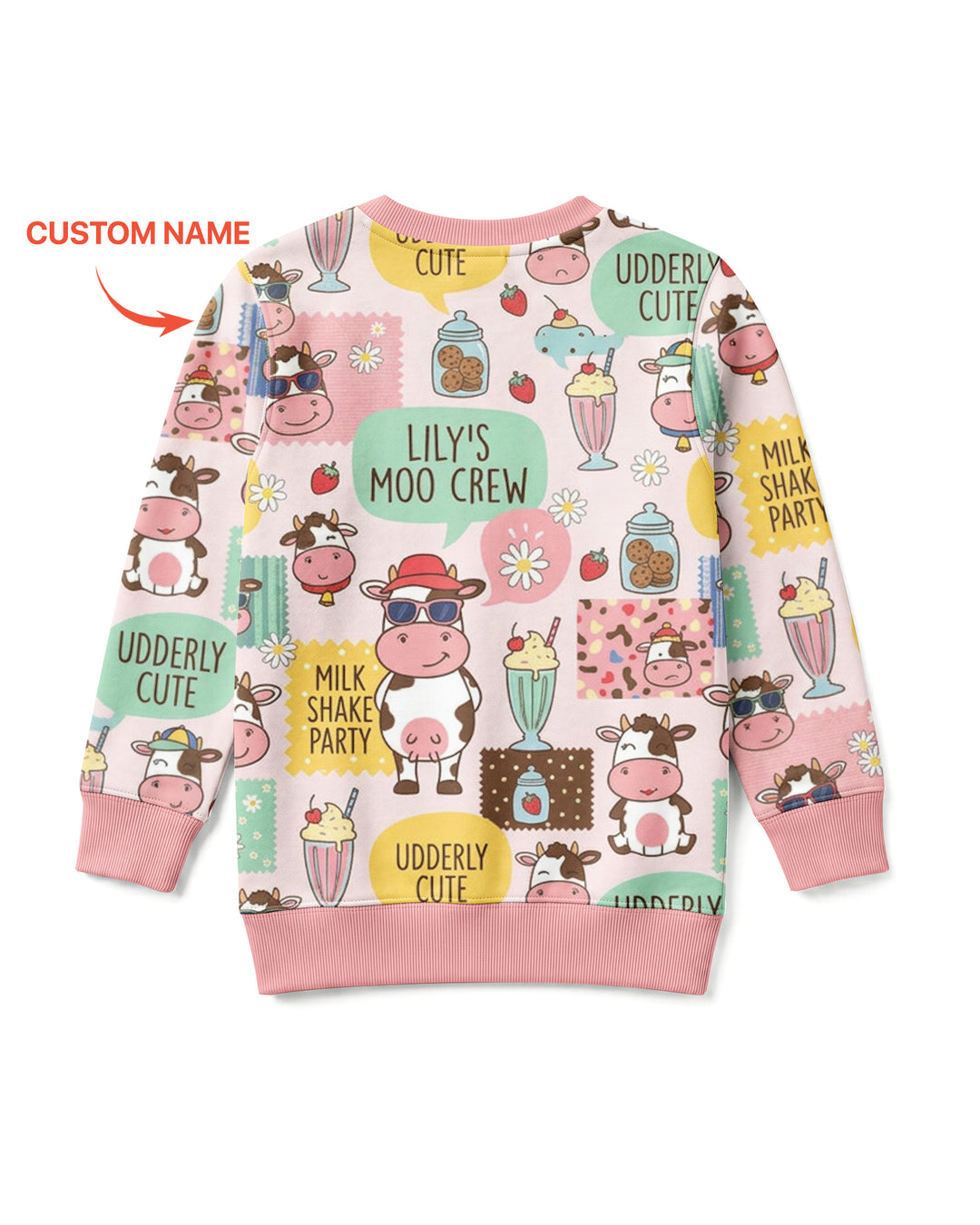 Custom Name The Milkshake Secret Society Bamboo Crewneck Sweatshirt