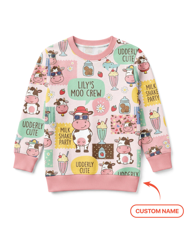 Custom Name The Milkshake Secret Society Bamboo Crewneck Sweatshirt