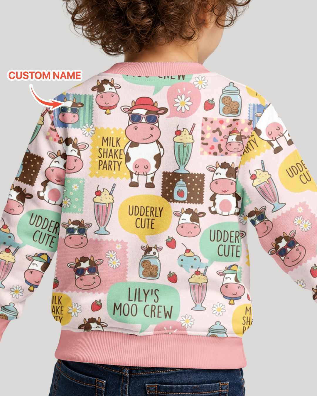 Custom Name The Milkshake Secret Society Bamboo Crewneck Sweatshirt