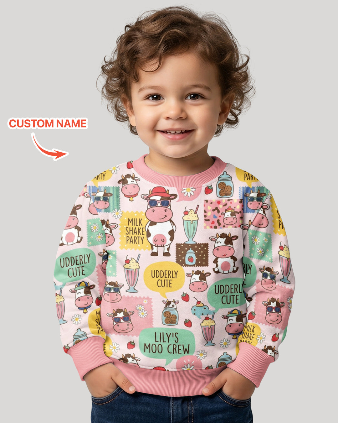 Custom Name The Milkshake Secret Society Bamboo Crewneck Sweatshirt