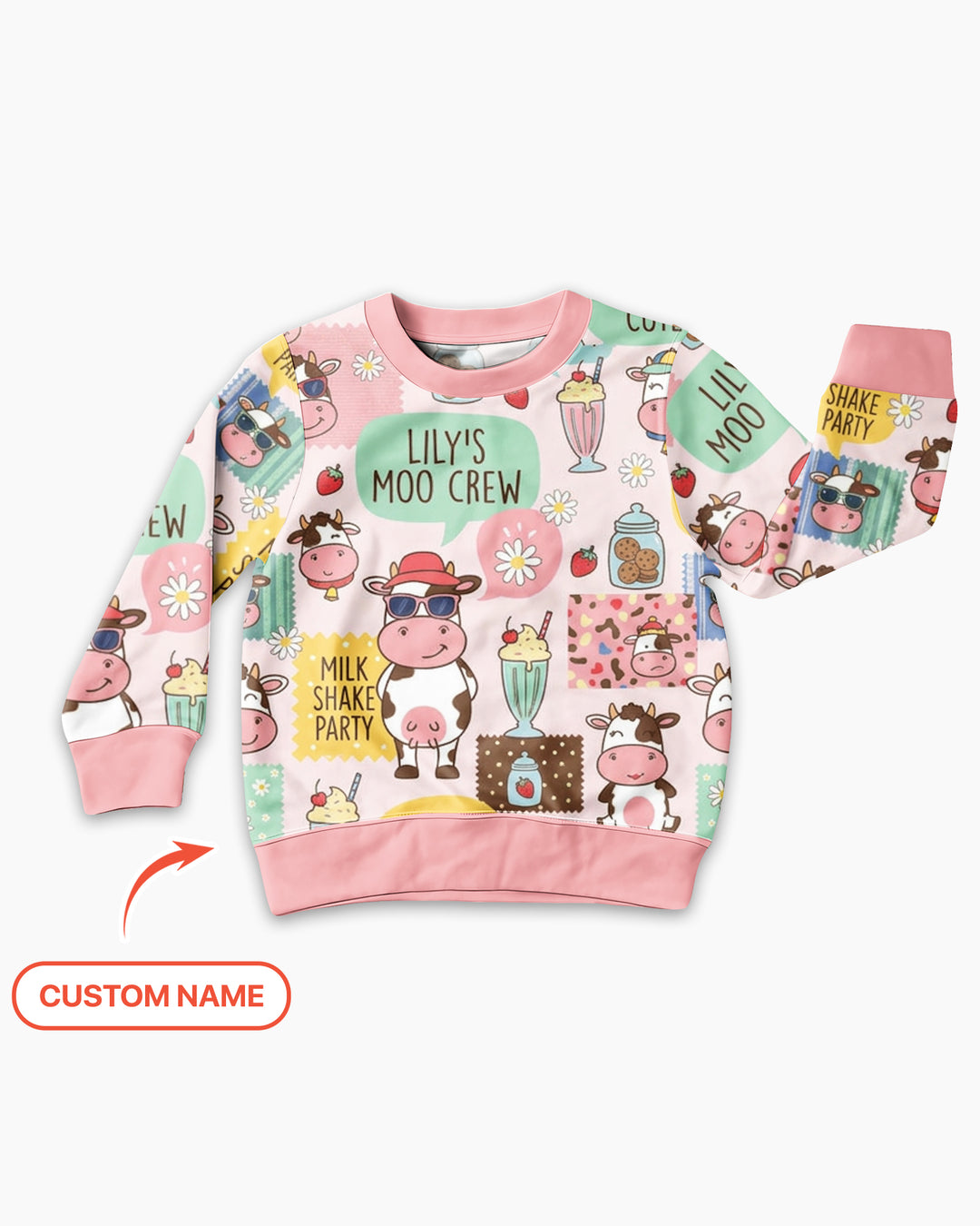 Custom Name The Milkshake Secret Society Bamboo Crewneck Sweatshirt