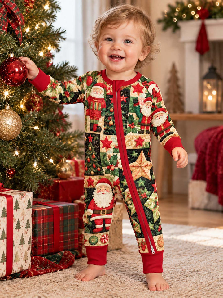 Santa Christmas Quilt Bamboo Convertible Zippy