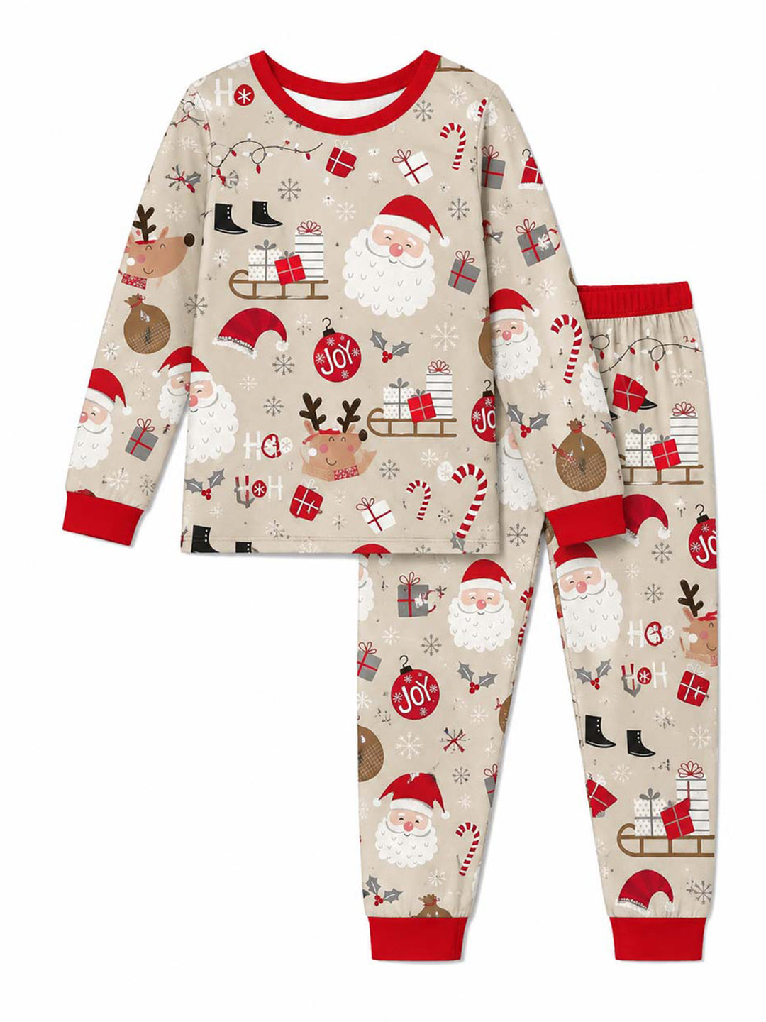 Santa Reindeer Holiday Joy Bamboo Men's Pajama Set