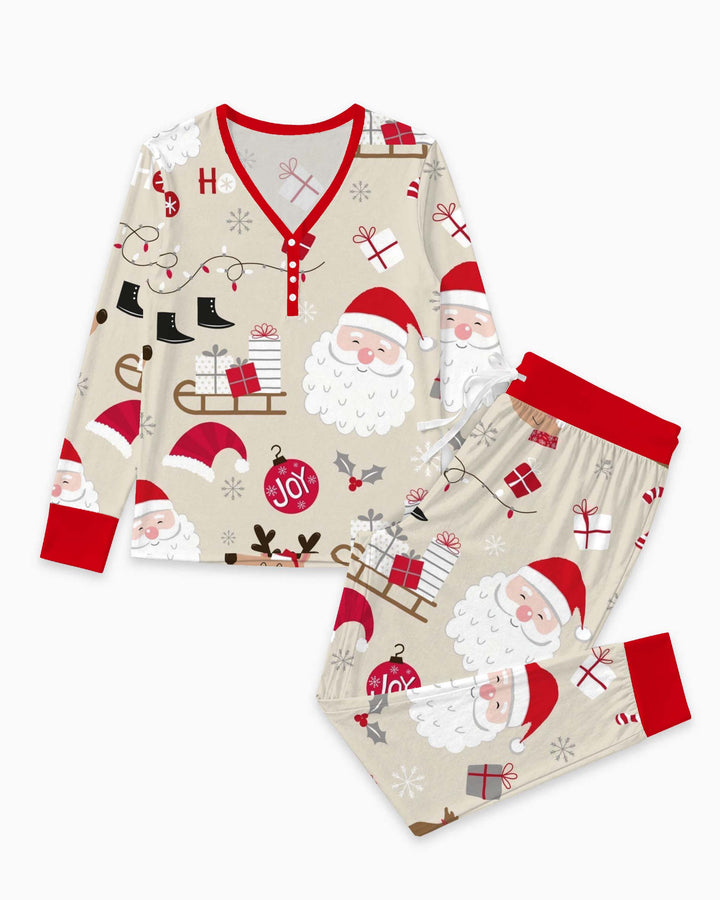 Santa Reindeer Holiday Joy Bamboo Women Pajama Set