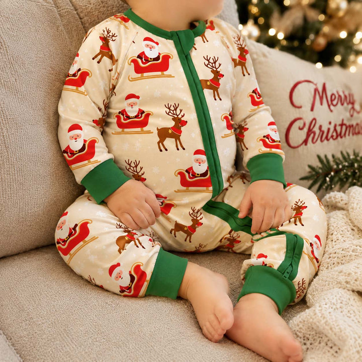 Santa and Reindeer Christmas Bamboo Convertible Zippy